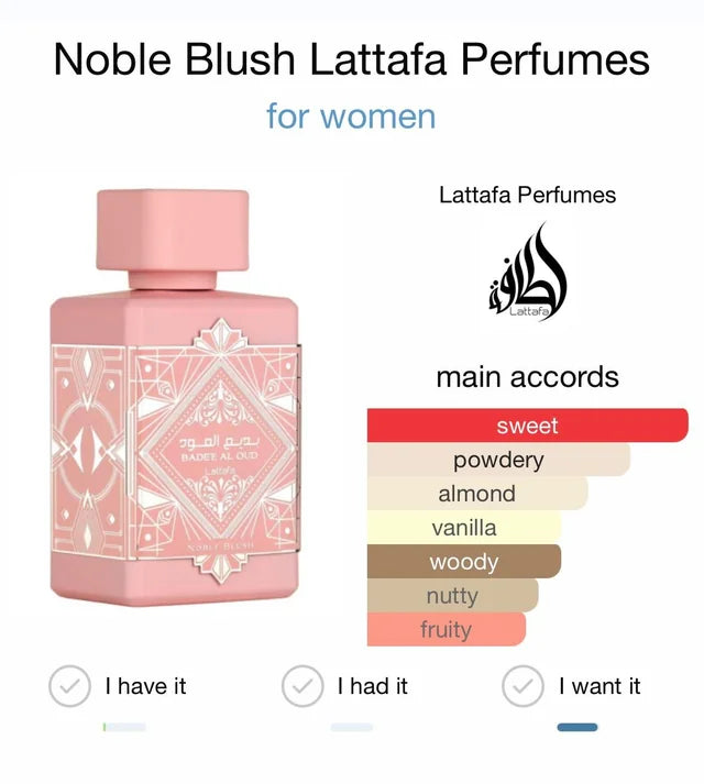 Lattafa Bade'e Al Oud Noble Blush Eau De Parfum 100ML/3.4Oz