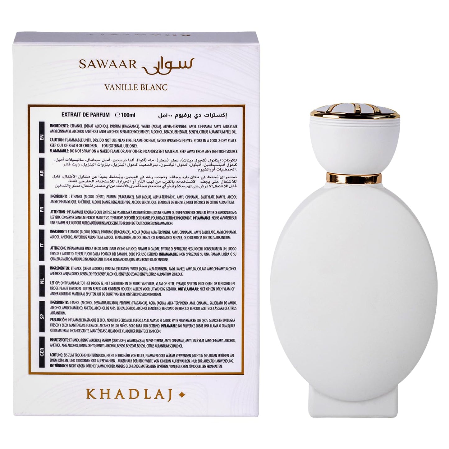 KHADLAJ Sawaar Vanille Blanc Eau De Parfum 100ML/3.40z