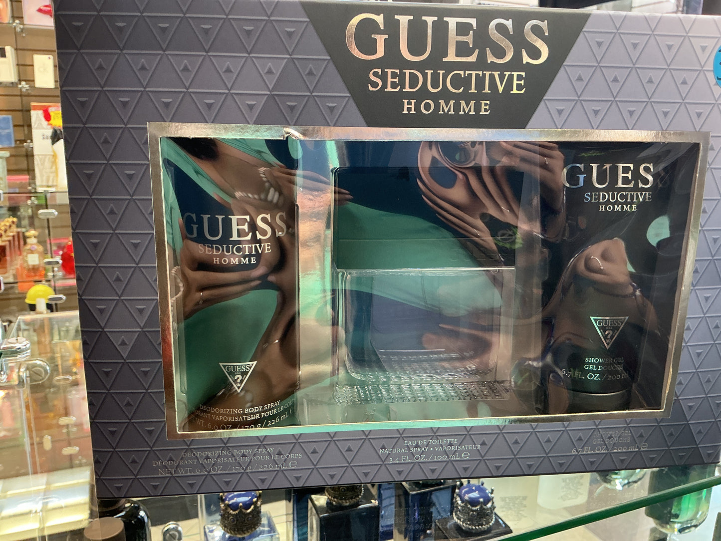 Guess Seductive Homme Set, 3 Pcs, EDT 100ml, Shower gel 200ml, Body Spray 226 ml