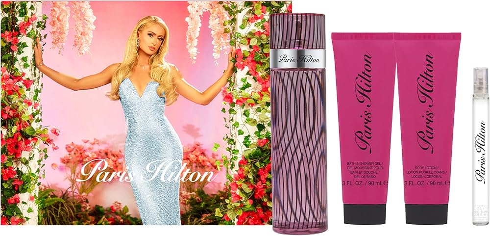PARIS HILTON BY PARIS HILTON WOMEN 4PC. SET EDP SPRAY/VAPORISATEUR 100ML-3.4OZ|EDP SPRAY/VAPORISATEUR 10ML| BODY LOTION/LOTION POUR LE CORPS 90ML-3OZ| BATH& SHOWER GEL/ GEL MOUSSANT POUR PAIN ET DOUCHE 90ML-3 OZ|