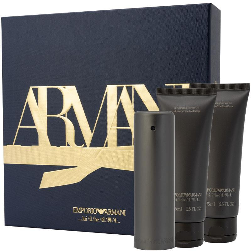 EMPORIO ARMANI ARMANI 3 PC SET 50 ML EDT SPRAY & 2 75 ML SHOWER GEL