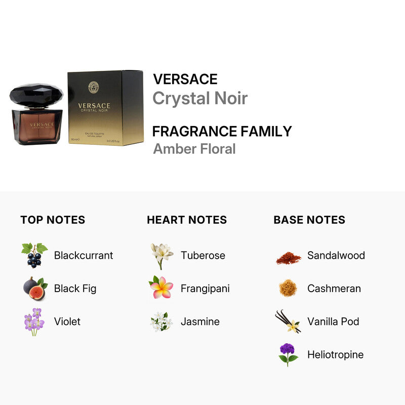 Versace Ladies Crystal Noir EDT Spray 3.0 oz