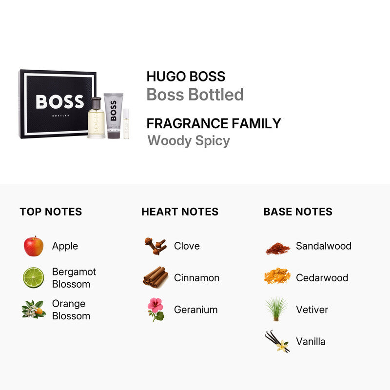 BOSS FOR MEN BOTTLED GIFT SET 3PC EAU DE TOILETTE