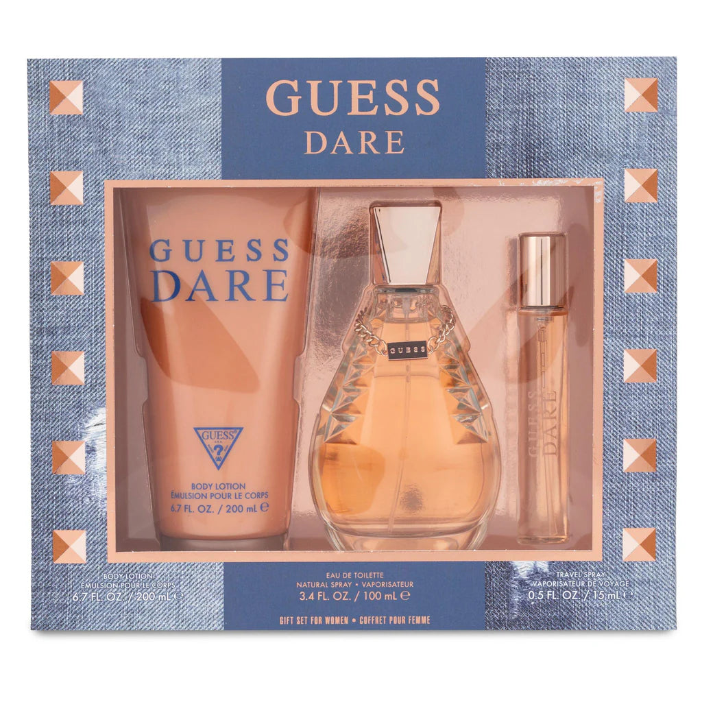 Guess Dare Set 3Pc EDT-Perfume 100ml/15ml, Body Lotion