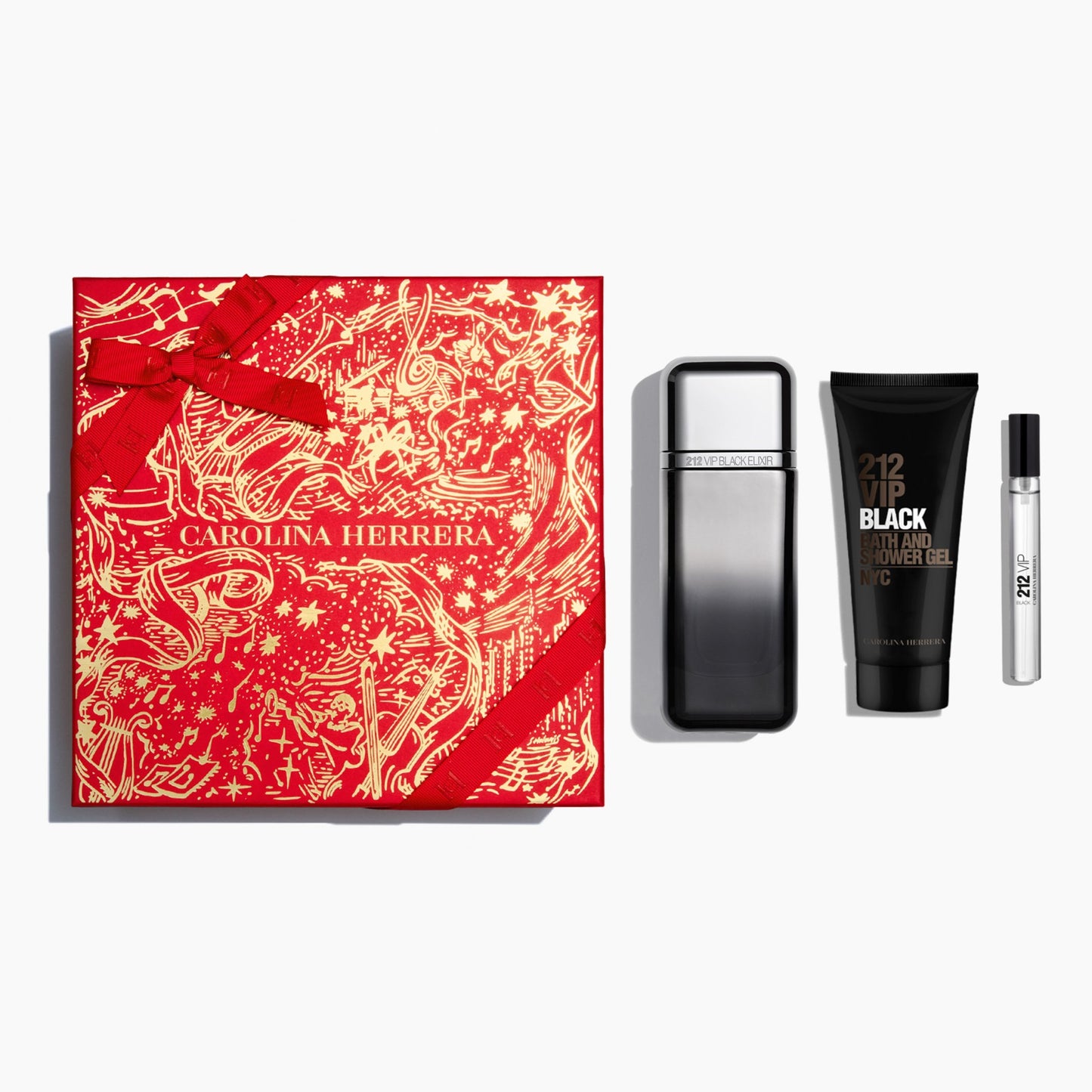 CAROLINA HERRERA 212 VIP Black 3 Piece Gift Set Eau De Parfum 100ML/3.4Oz