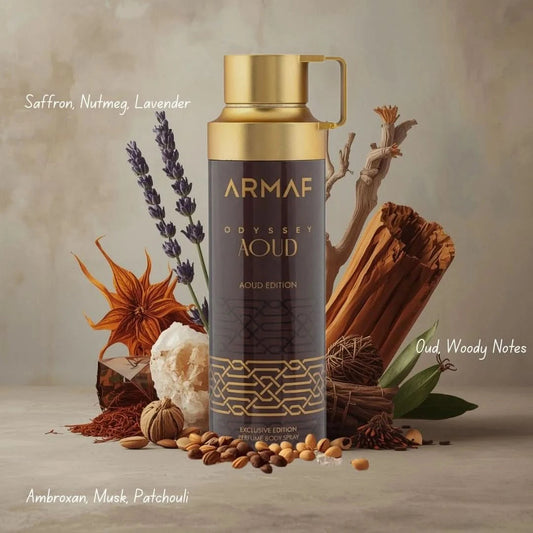 ARMAF Odyssey Aoud Oud Body Spray -200ml/6.8oz