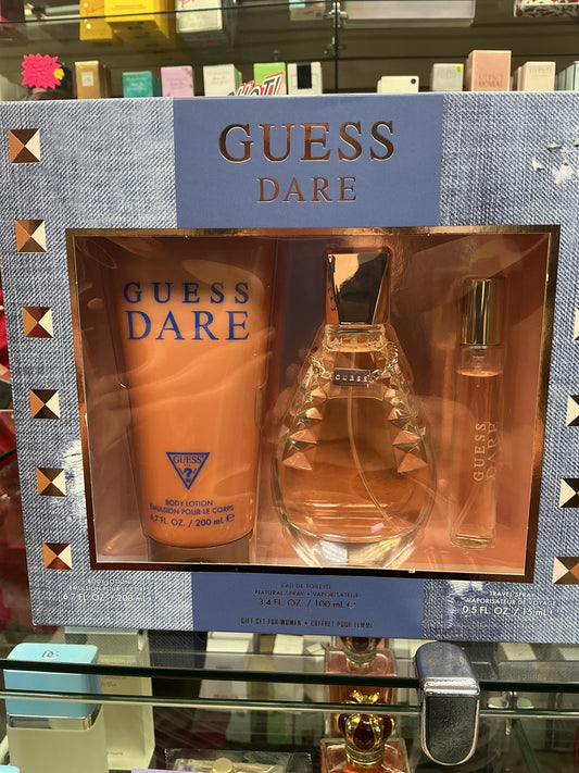 Guess Dare Set 3Pc EDT-Perfume 100ml/15ml, Body Lotion