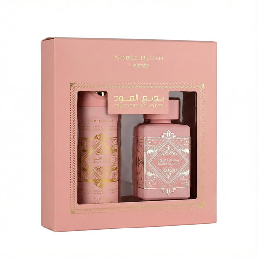 LATTAFA WOMEN NOBLE BLUSH BADE'E AL OUD SET 2PC