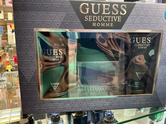 Guess Seductive Homme Set, 3 Pcs, EDT 100ml, Shower gel 200ml, Body Spray 226 ml