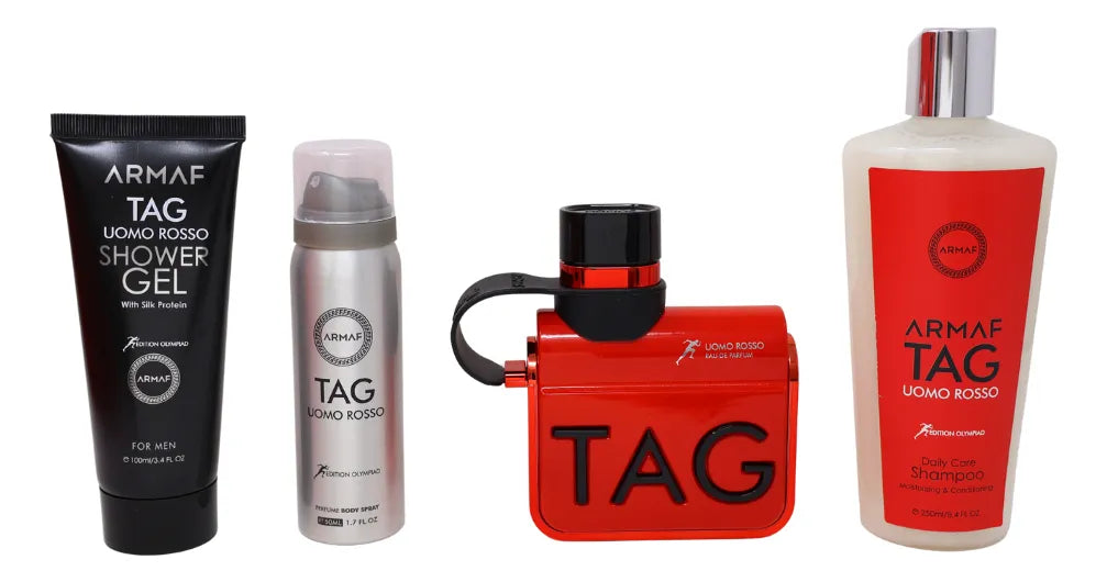 ARMAF Tag Uomo Rosso 4 Piece Set Eau De Parfum 100ML/3.4Oz