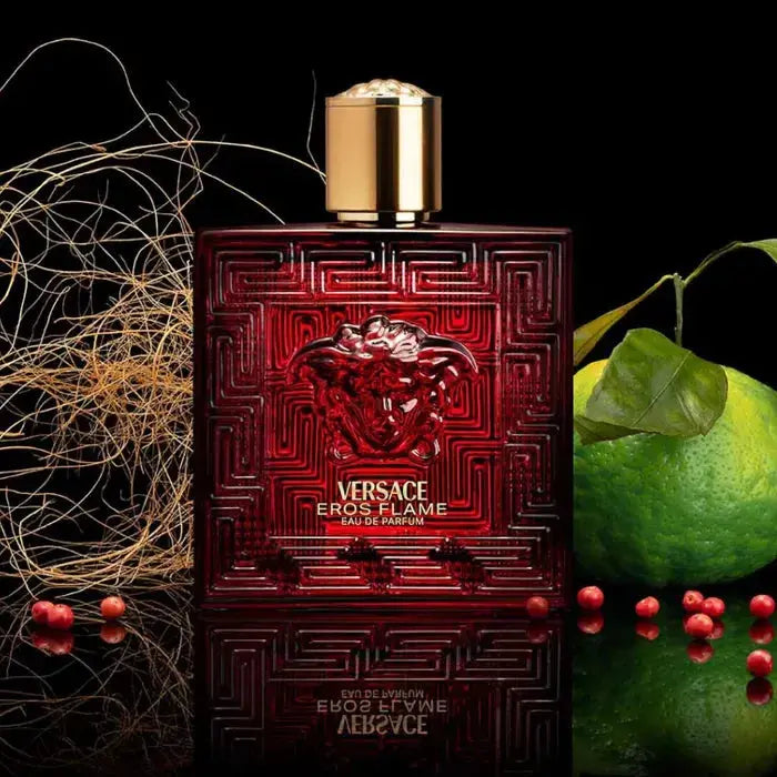 VERSACE Eros Flame EDP 3 Pc, 100ml + Travel Spray 10ml + Bag