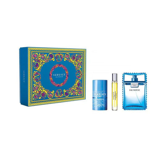 Versace Eau Fraiche Set, Deororant Stick 75 ml, EDT Travel Spray 10 ml, EDT Natural Spray 100 m