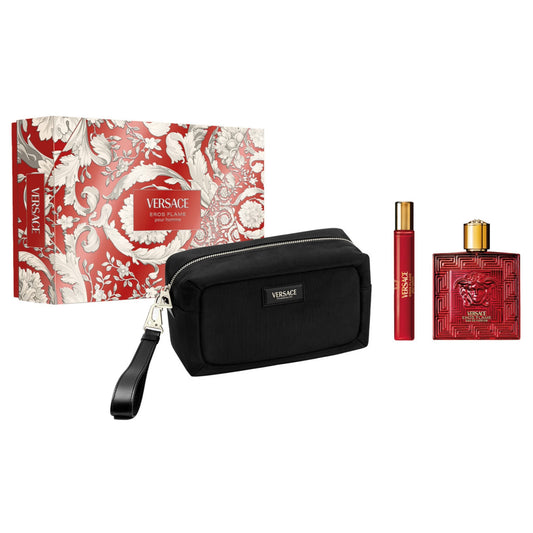 VERSACE Eros Flame EDP 3 Pc, 100ml + Travel Spray 10ml + Bag