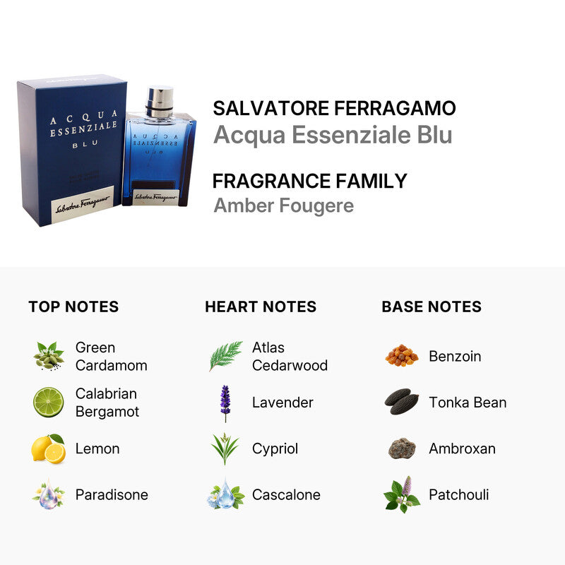 SALVATORE FERRAGAMO ACQUA ESSENZIABLE BLU EAU DE TOILLET FOR MEN