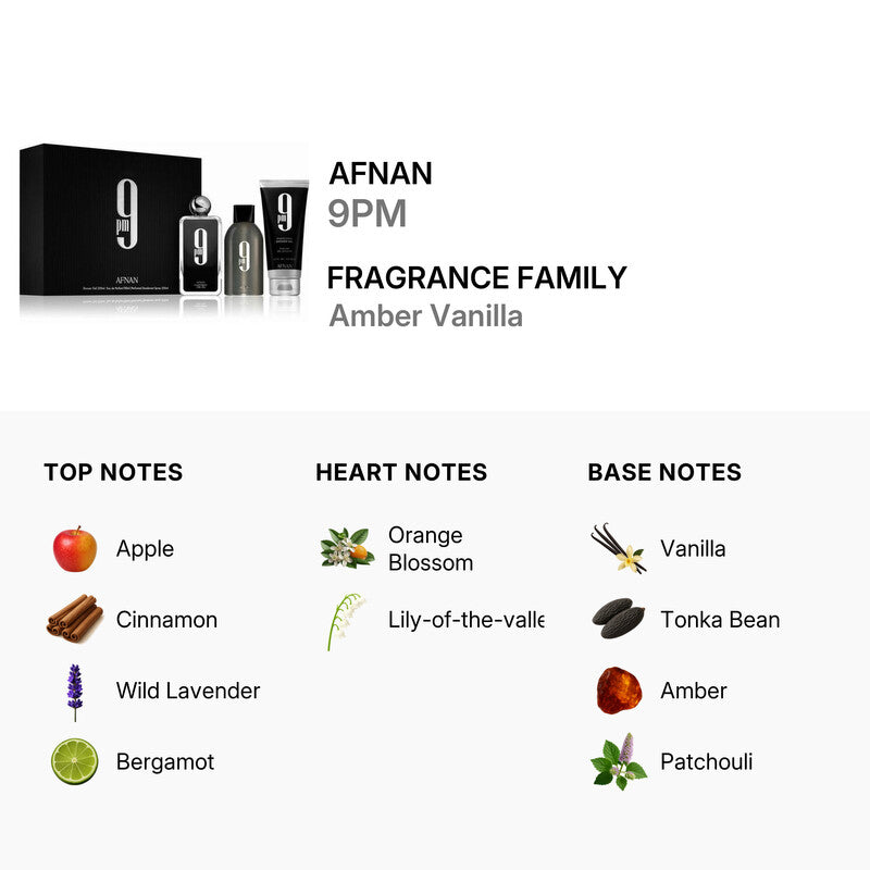 Afnan Men's 9PM 3pcs EDP Gift Set