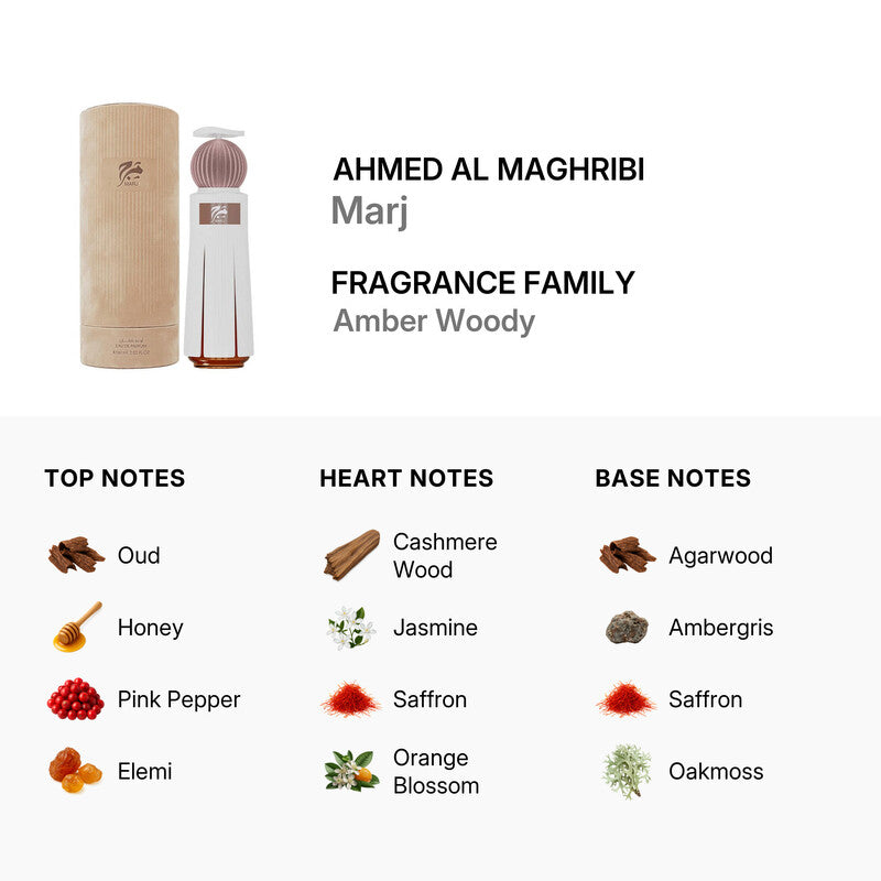 Ahmed Al Maghribi Unisex Marj Extrait de Parfum Spray 2.0 oz
