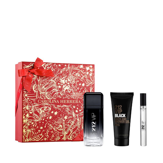 CAROLINA HERRERA 212 VIP Black 3 Piece Gift Set Eau De Parfum 100ML/3.4Oz