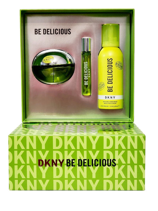 DKNY Be Delicuos Green Set 3 Pc EDP- Perfume 100ml/15ml, Spray 100ml