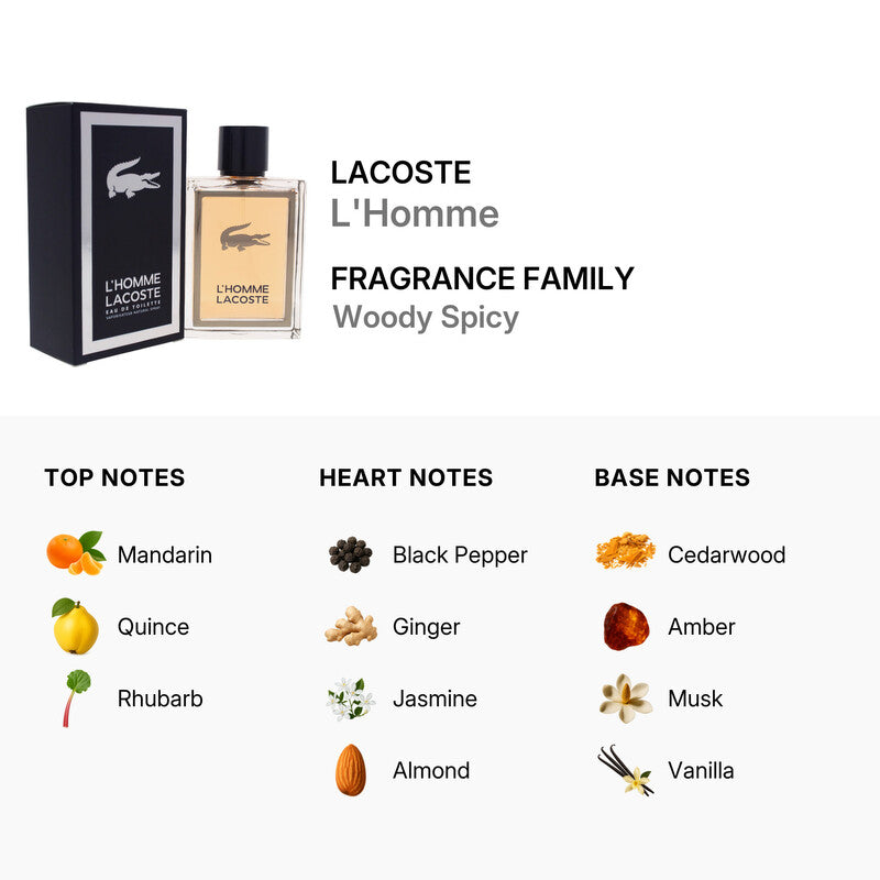 Lacoste Men's LHomme EDT Spray 3.3 oz