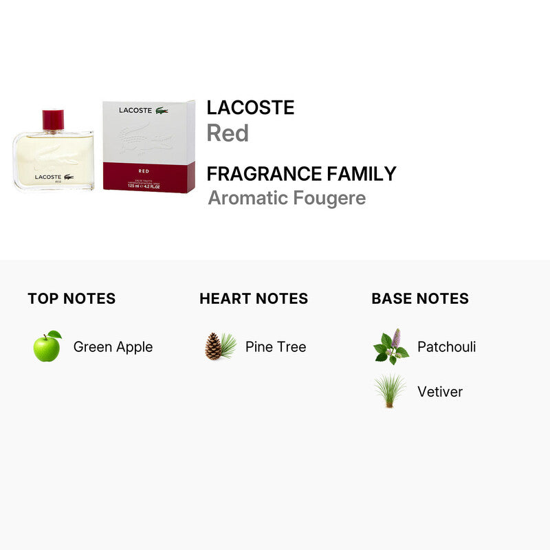 Lacoste Men's Red EDT 4.2 oz/125ml