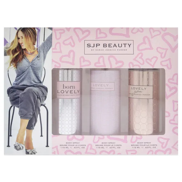 SJP BEAUTY BY SARAH JESSICA PARKER SET 3PC.BORN LOVELY, LOVELY,LOVELY YOU BODY SPRAYS BRUME POUR LE CORPS 118ML-4.0OZ