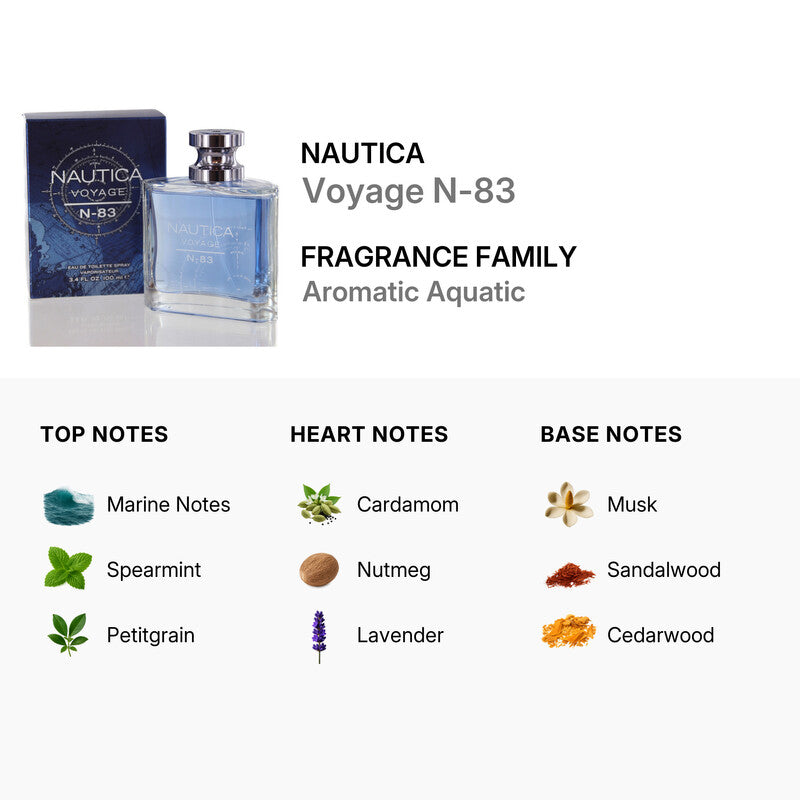 Nautica Voyage N-83 Edt Spray 3.4 Oz100ml