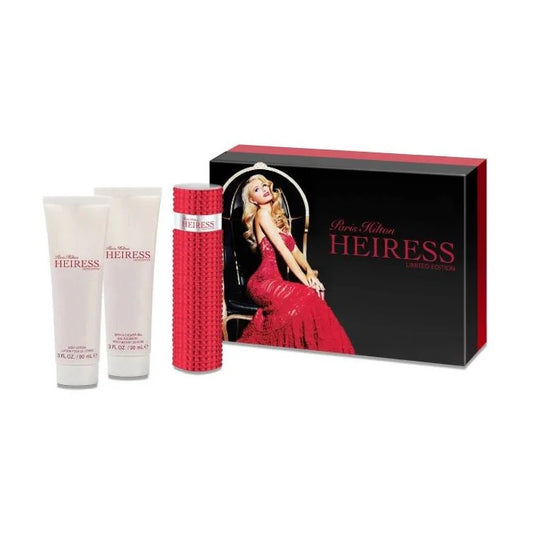 Paris Hilton Heiress Red Set 3Pc EDP-Perfume 100ml/ Body lotion/ Bath Gel